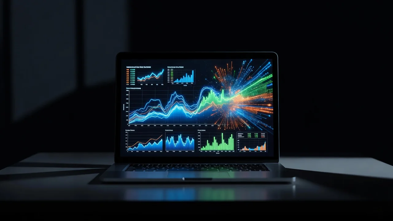 Schermo con grafico della partita in diretta in una stanza buia